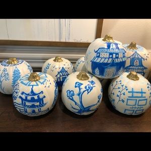 Hand painted Chinoiserie pumpkins $35 EACH